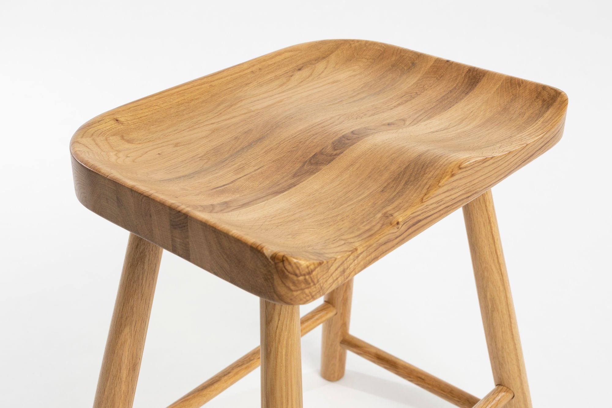 Vander Natural Oak Wood Low Stool